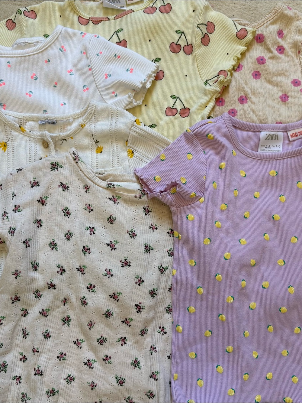 Zara Ribbed Kids Tee set of 6